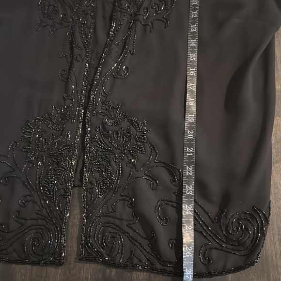 Jkara Black Beaded Sheer Over Shirt Size 1XL - Picture 10 of 10
